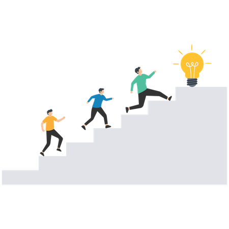 Business team walking success ladder  Illustration