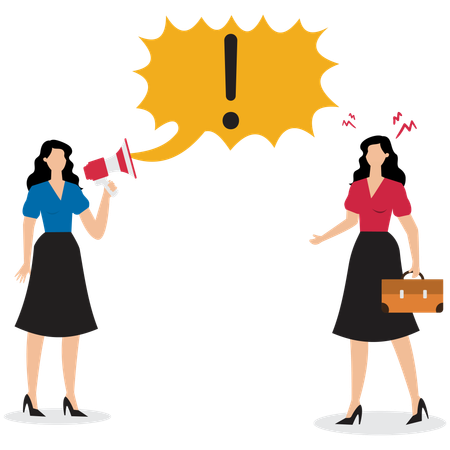 Business team warning other employees  Illustration