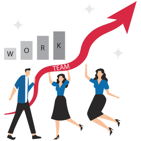 Business team winning together  Illustration