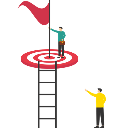 Business team with arrows stuck on big target  Illustration