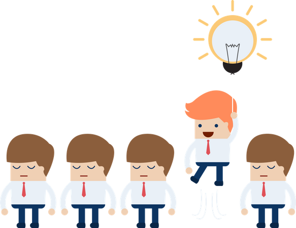 Business team with business idea  Illustration
