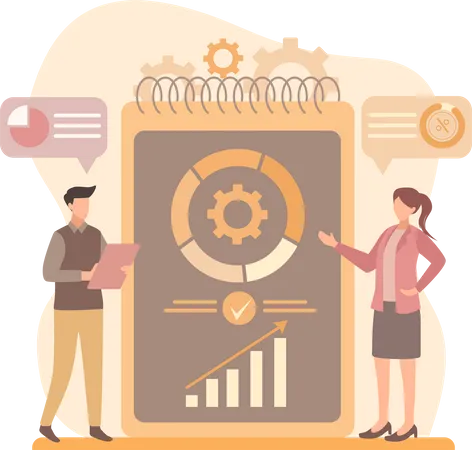 Business team with growth strategy  Illustration