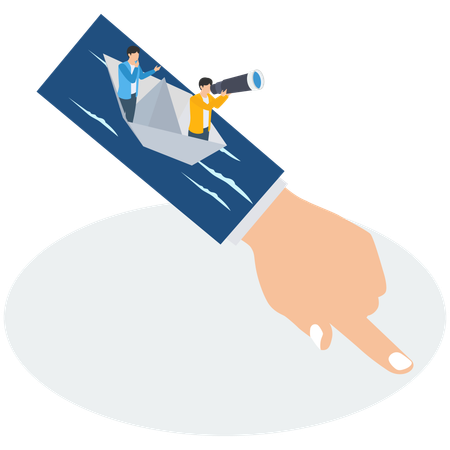 Business team with Guidance or Strategy  Illustration