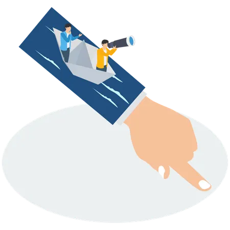 Business team with Guidance or Strategy  Illustration
