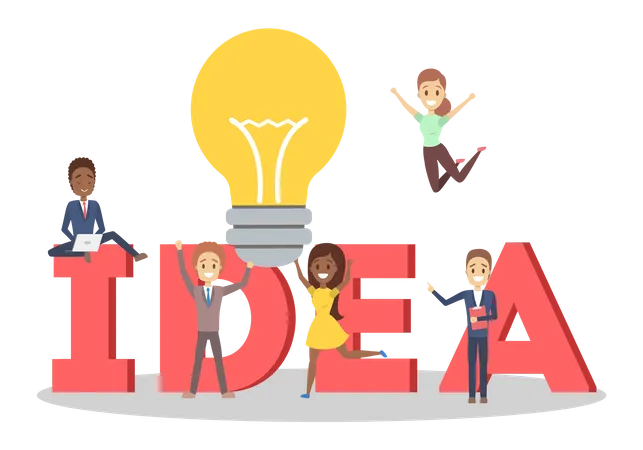 Business team with idea  Illustration