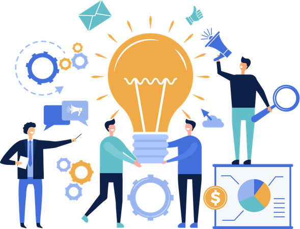 Business team with idea  Illustration