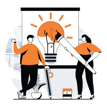 Business team with idea  Illustration