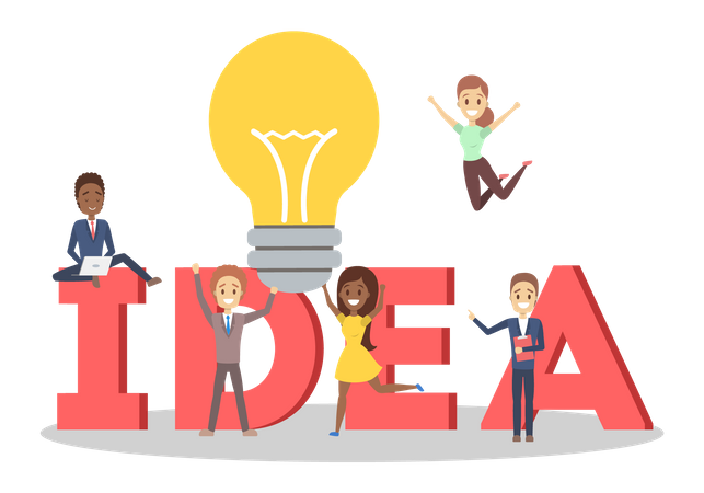 Business team with idea  Illustration