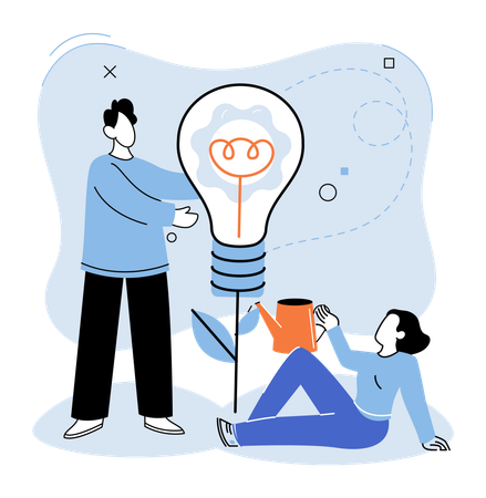 Business team with business idea  Illustration