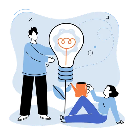 Business team with business idea  Illustration