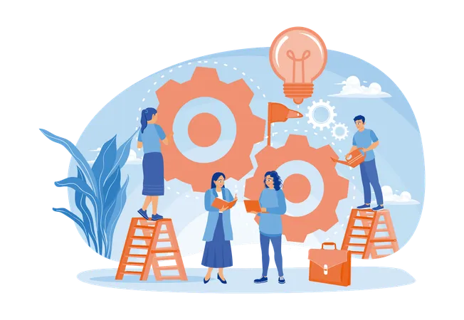 Business team with new ideas  Illustration