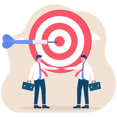 Business team with target aim stand together  Illustration