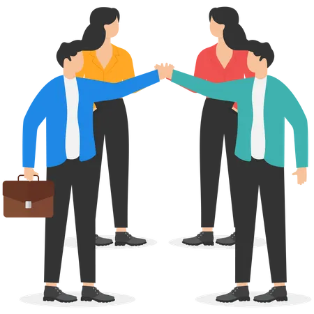 Business Team With Their Hands Together Concept Business Vector Illustration Illustration