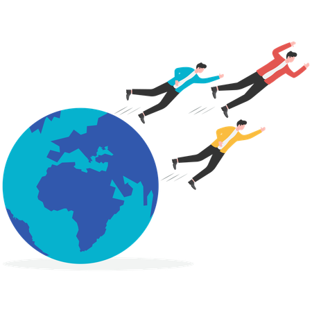 Business team work globally  Illustration