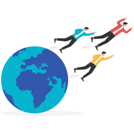 Business team work globally  Illustration