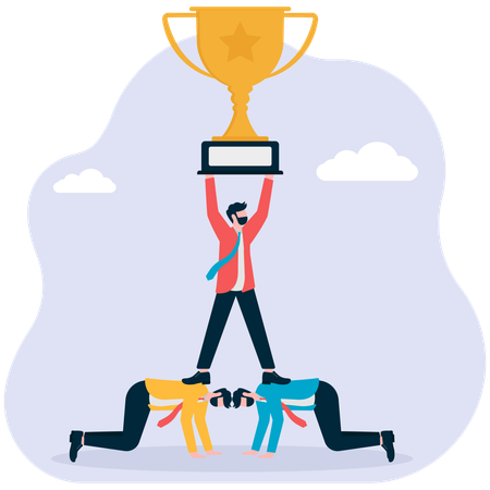 Business team work together for business winning  Illustration