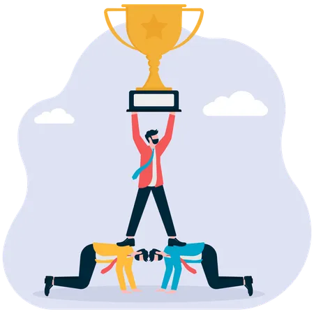 Business team work together for business winning  Illustration