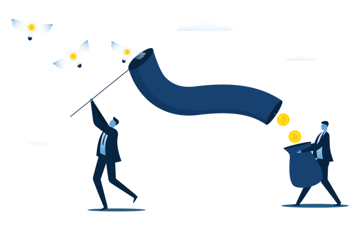 Business team work together to make business successful  Illustration