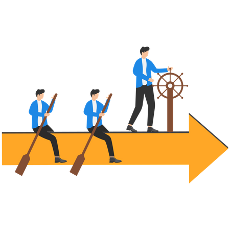 Business team workers together helping in business progress  Illustration