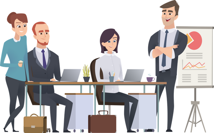 Business team working at office  Illustration