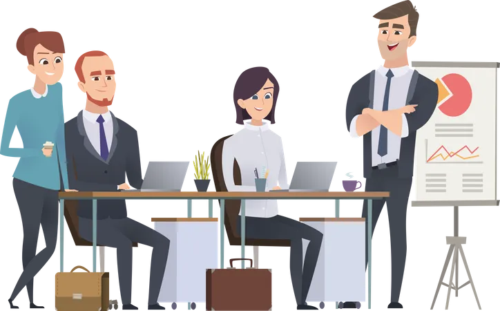 Business team working at office  Illustration