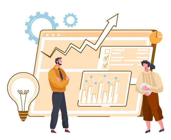Business team working for growth  Illustration