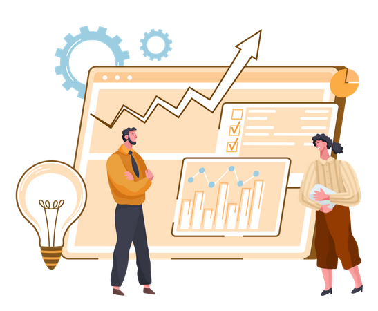 Business team working for growth  Illustration