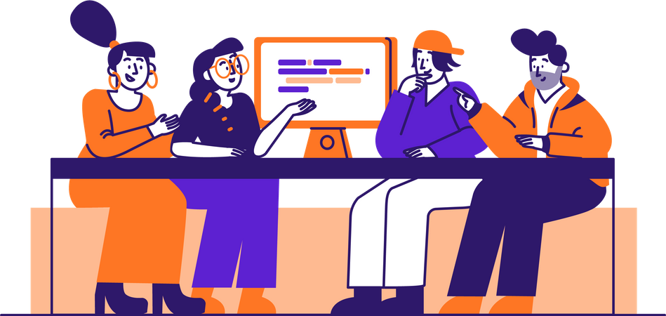 Business Team working in office  Illustration