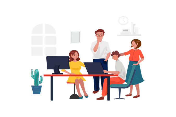 Business team working in the office  Illustration