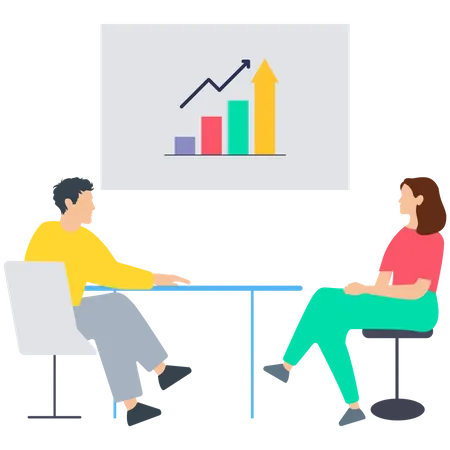 Business team Working on analysis  Illustration