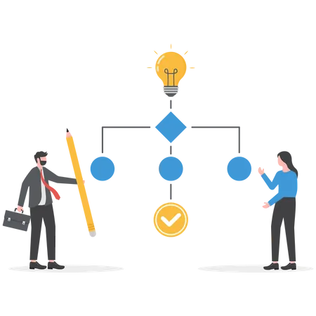 Business Team working on Automation Process  Illustration