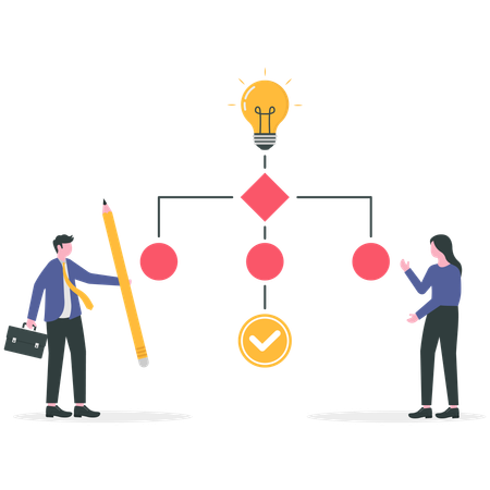 Business team working on automation process  Illustration