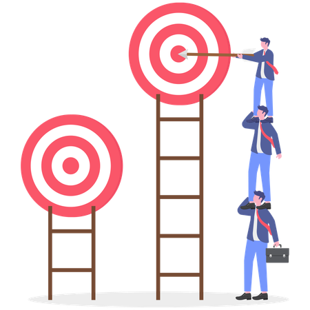 Business team working on business target  Illustration