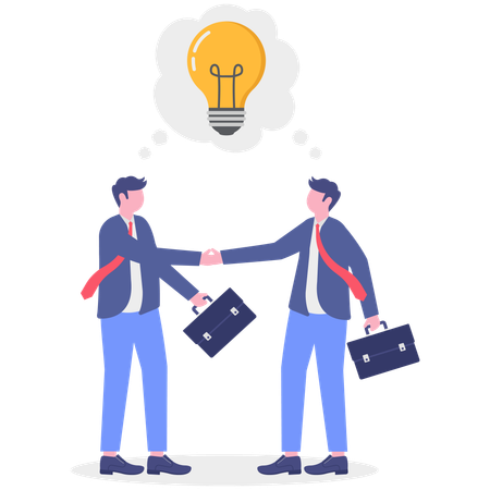Business team working on combine idea  Illustration