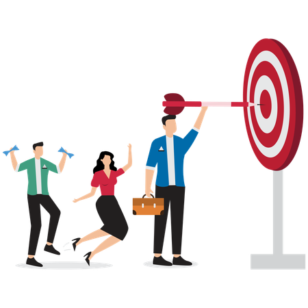 Business team working on Company target achievement  Illustration