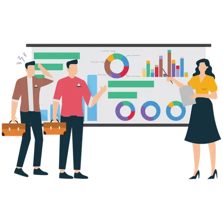 Business team working on Corporate Business Strategy Discussion  Illustration