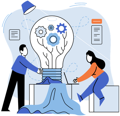 Business team working on business development  Illustration