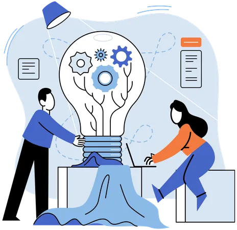 Business team working on business development  Illustration