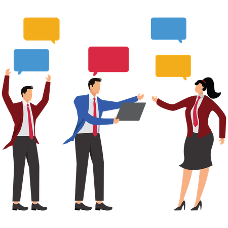 Business team working on business direction  Illustration