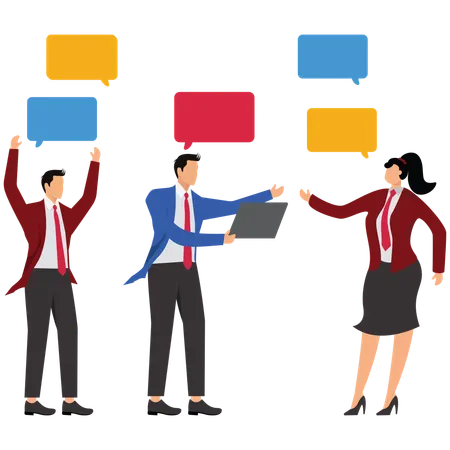 Business team working on business direction  Illustration