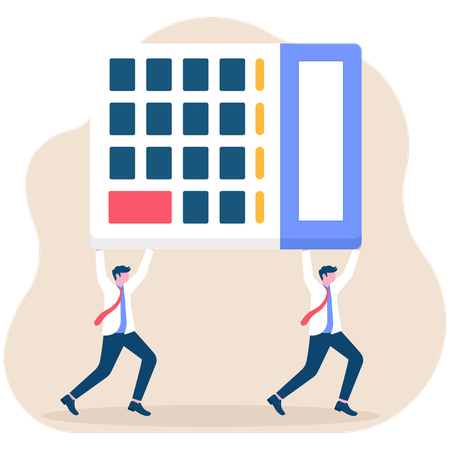 Business team working on finance calculation  Illustration