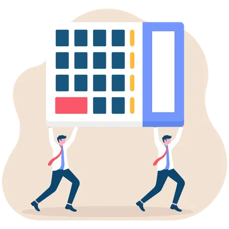 Business team working on finance calculation  Illustration