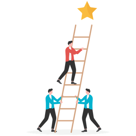 Business team working on business goal  Illustration