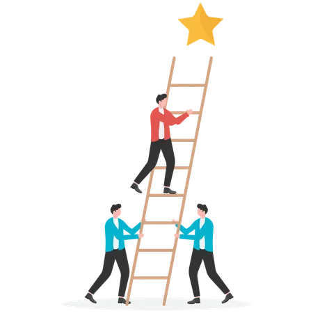 Business team working on business goal  Illustration