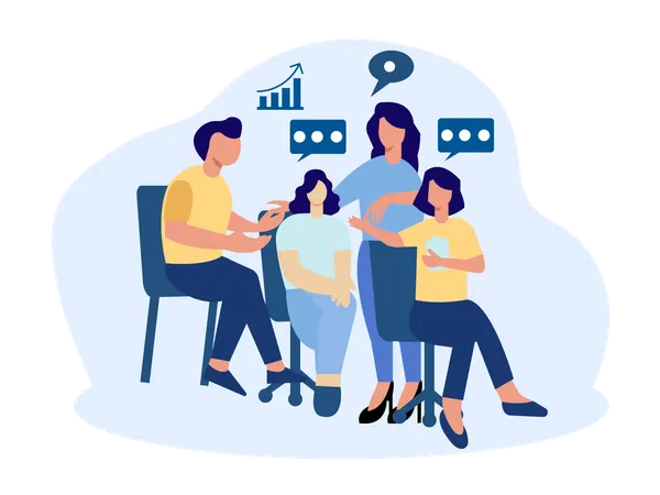 Business team working on business growth  Illustration