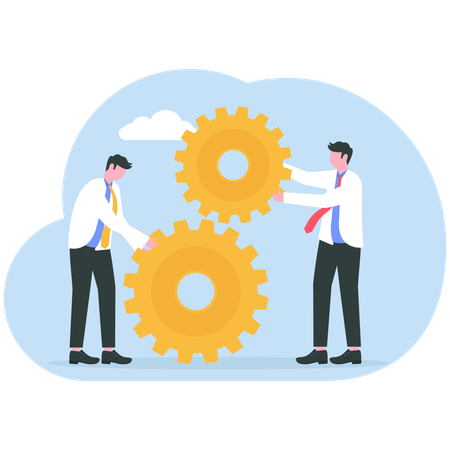 Business team working on management skills  Illustration