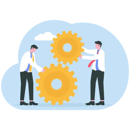 Business team working on management skills  Illustration