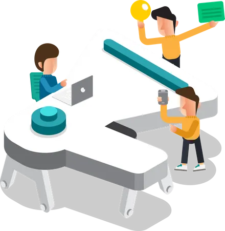 Business team working on marketing  Illustration