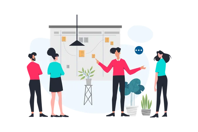 Business team working on Marketing Strategy  Illustration