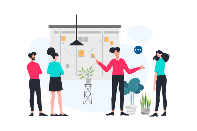 Business team working on Marketing Strategy  Illustration
